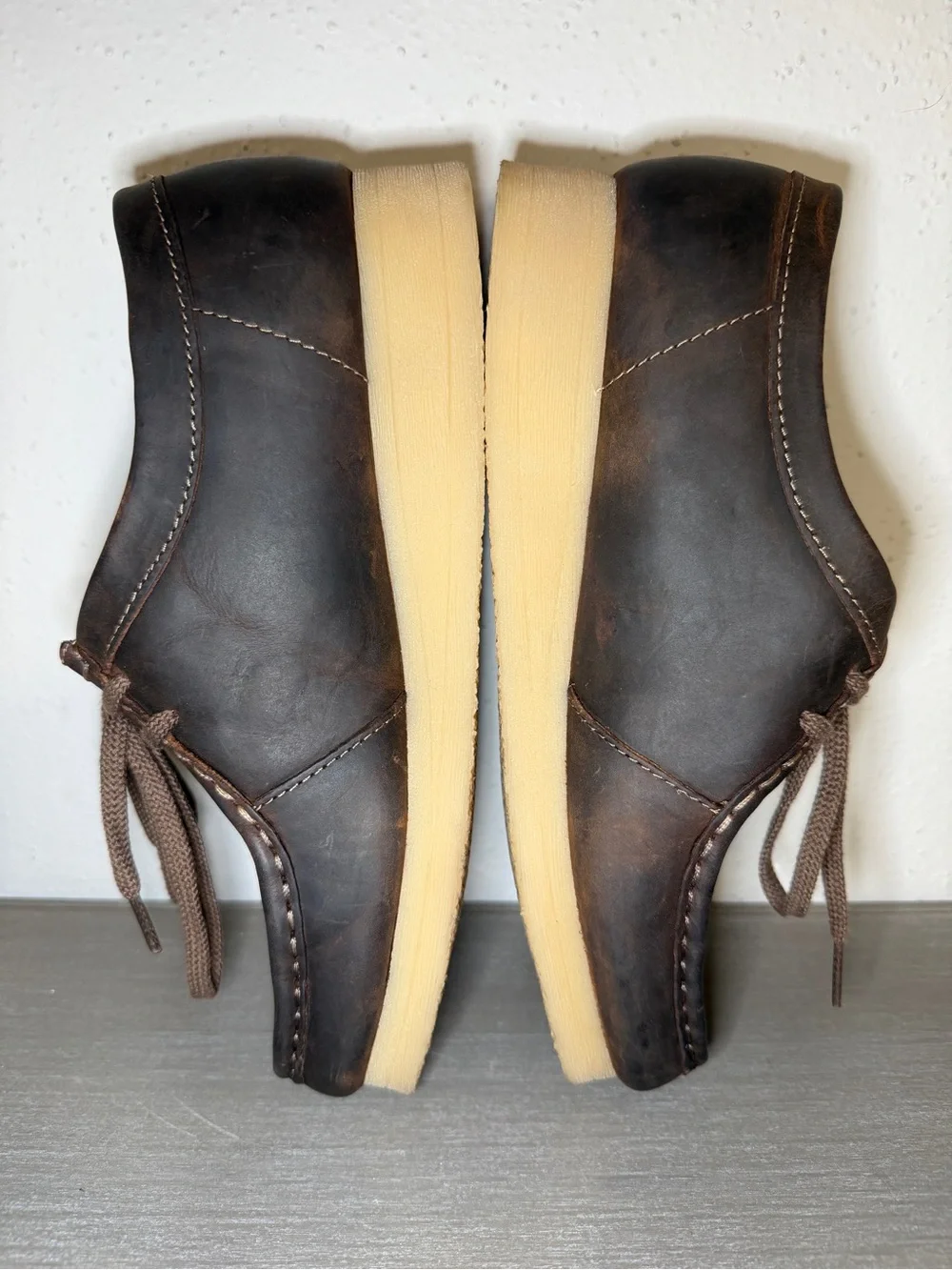 Clarks Stinson Lo Leather Moccasins Sneakers Mens Size 7.5 M Brown Beeswax Shoes
